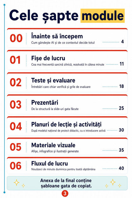 Curs practic de AI pentru resurse educaționale — pagină din interior