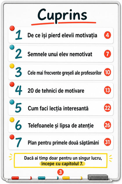 Cum să motivezi elevii nemotivați — pagină din interior
